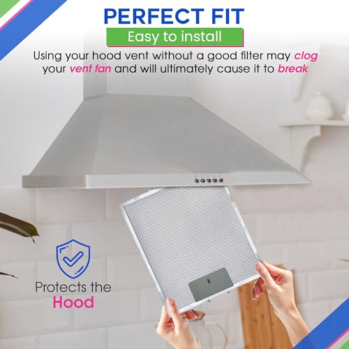 Bagean Range Hood Filter Replacement 12" x 10.5" W10169961A Compatible with Whirlpool Stove Hood Vent Filter - Aluminum Screen for Kitchen Overhead Exhaust Fan Blocks Grease & Filters Oven Air (3-Pk) - Image 5
