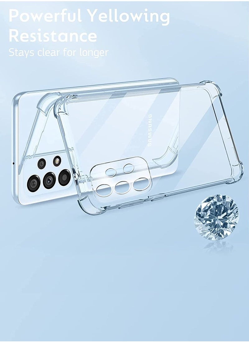 Raxoom Samsung Galaxy A23 (4G), Anti-Burst Anti-Scratch Anti-Drop Shockproof Slim Thin Crystal Transparent Camera Lense Holes Soft TPU with Bumper Corners Cover Case - Clear - Image 5
