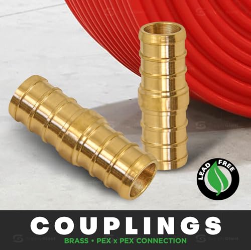 SUPPLYGIANT Supply Giant FQDQ0012-10 PEX X PEX Straight Coupling Barb Pipe Fitting, 1/2'', Brass (10 pack) - Image 2
