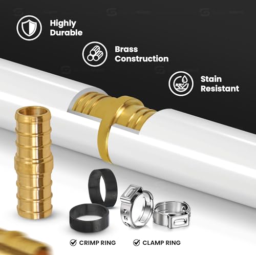 SUPPLYGIANT Supply Giant FQDQ0012-10 PEX X PEX Straight Coupling Barb Pipe Fitting, 1/2'', Brass (10 pack) - Image 4