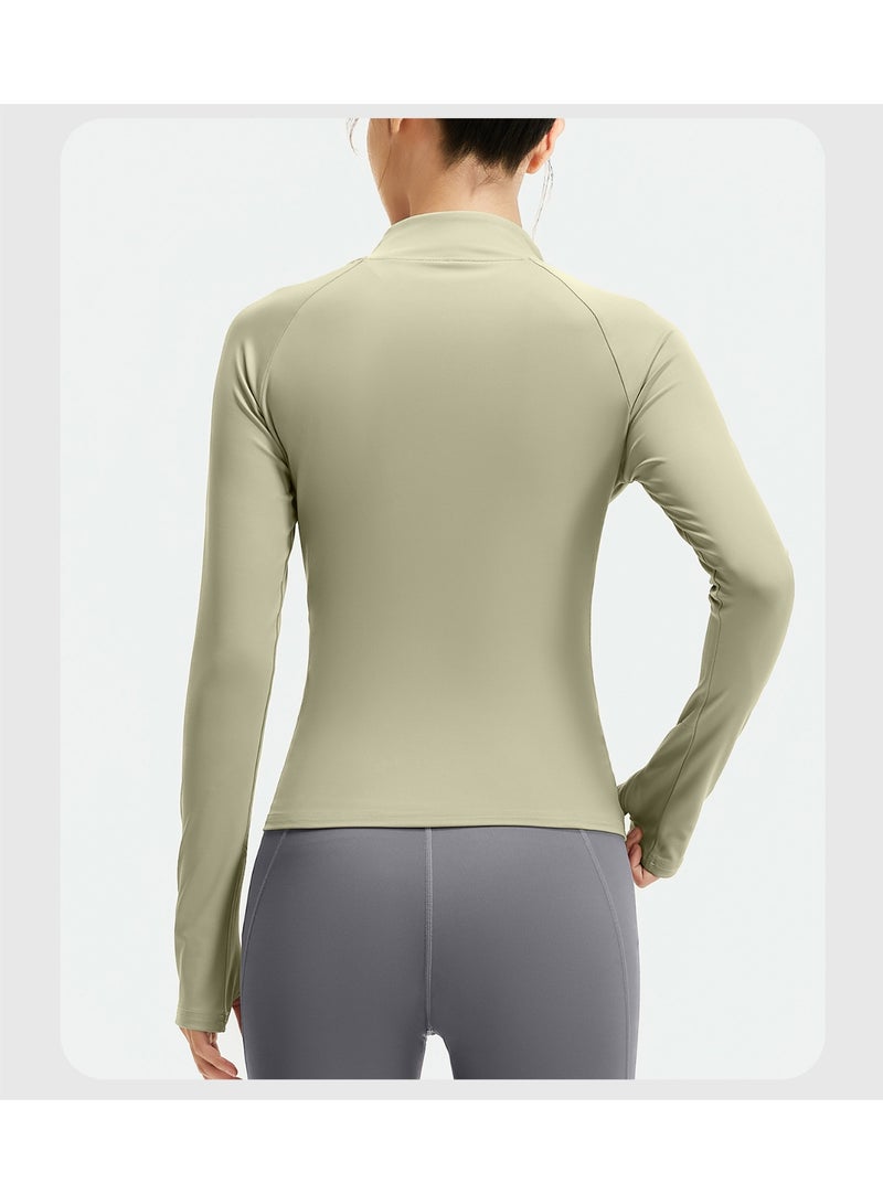 Women's Yoga Suit  Style Pullover Training Fitness Top Morning Running Quick Dry Sport Color Block Long Sleeve Jacket - Image 2