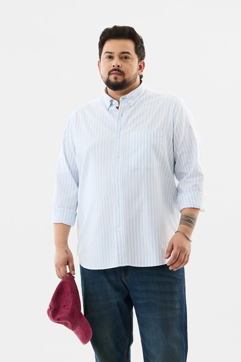 سنيتش قميص فورتوناتو مقاس كبير مخطط أزرق فاتح