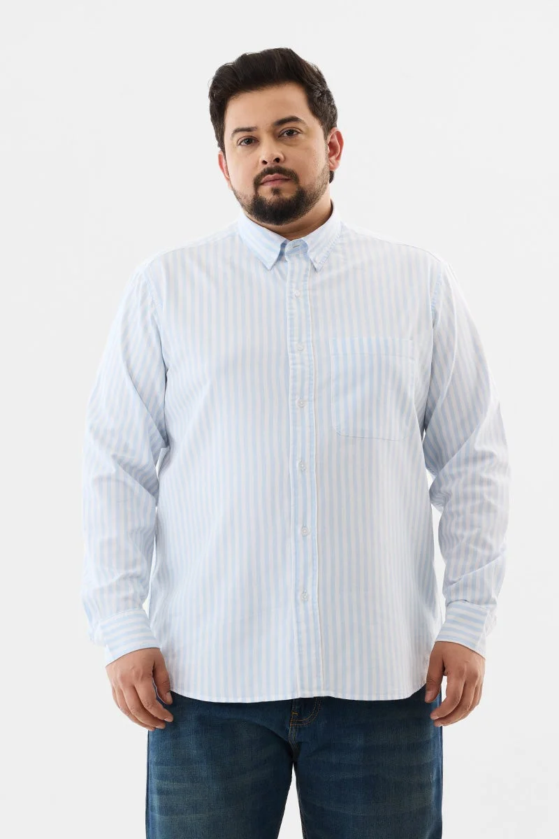 سنيتش قميص فورتوناتو مقاس كبير مخطط أزرق فاتح