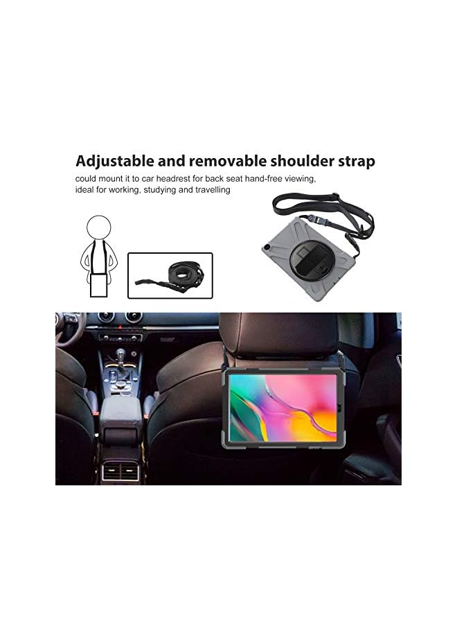 Procases Galaxy Tab A 10.1 2019 Case T510 T515 T517, Rugged Heavy Duty Shockproof Rotating Kickstand Protective Cover Case For 10.1 Inch Galaxy Tab A Tablet Sm-T510 Sm-T515 Sm-T517 2019 Release –Grey - Image 4