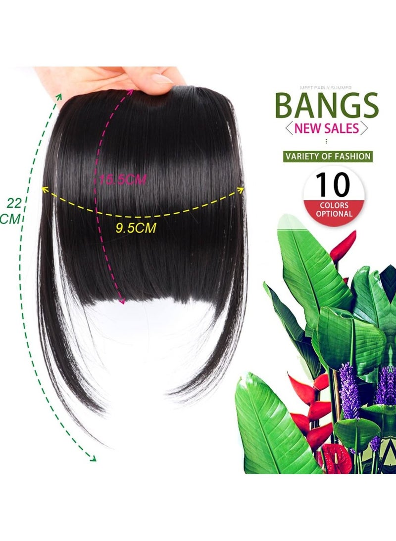Estelle Clip on Bangs Fringe Hair Extensions 15cm Short Straight Clips in Hair Bang False Flat Hairpiece Two Side Black - Image 5