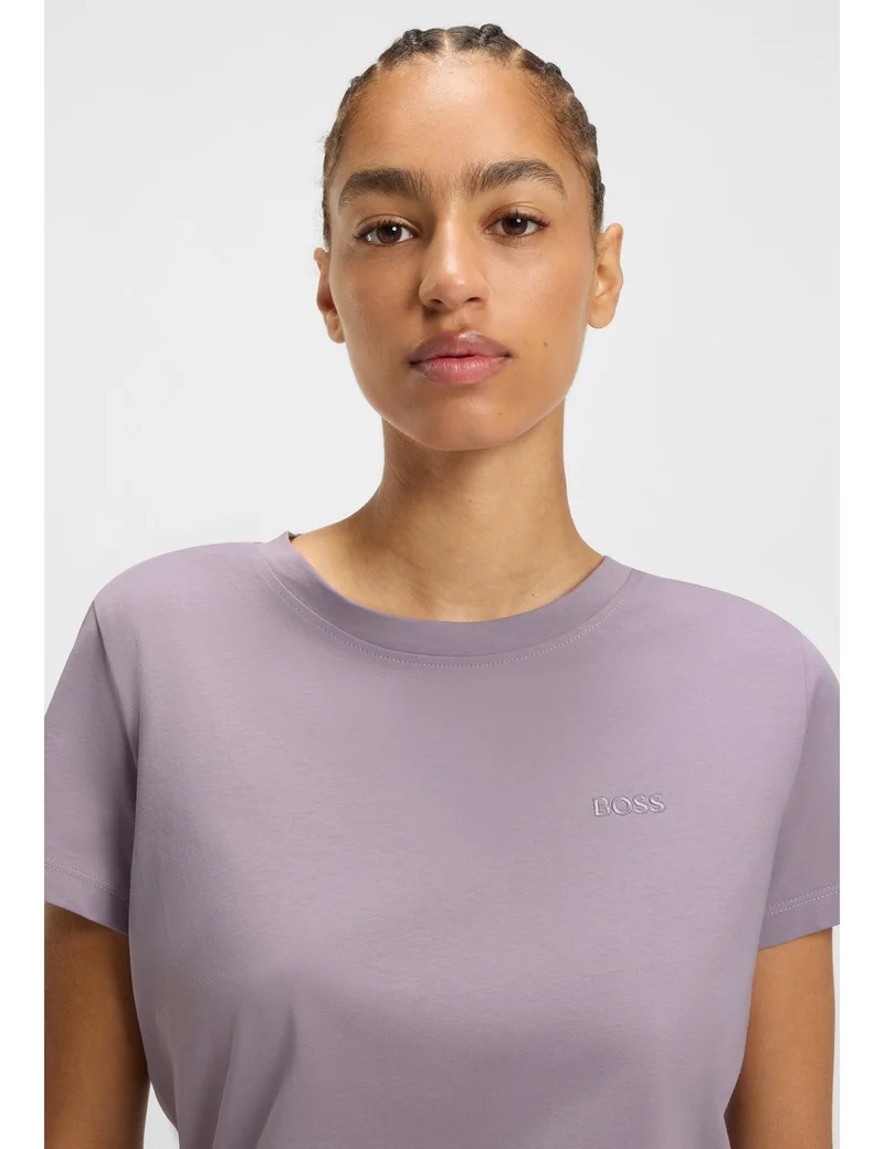 BOSS Cotton-jersey slim-fit T-shirt with tonal logo