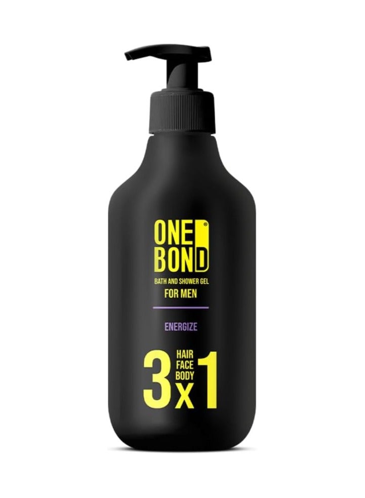 وان بوند جل استحمام متعدد الاستخدامات إنرجايز 3×1 للرجال للشعر والوجه والجسم 500 مل - Image 1