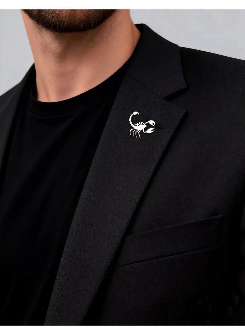 HomeNoor Vintage Silver Scorpion Brooch, Premium Stainless Steel Lapel Pin, Stylish Suit Accessory for Business, Wedding, Formal & Casual Outfits, Ideal Gift for Men & Women - Image 3
