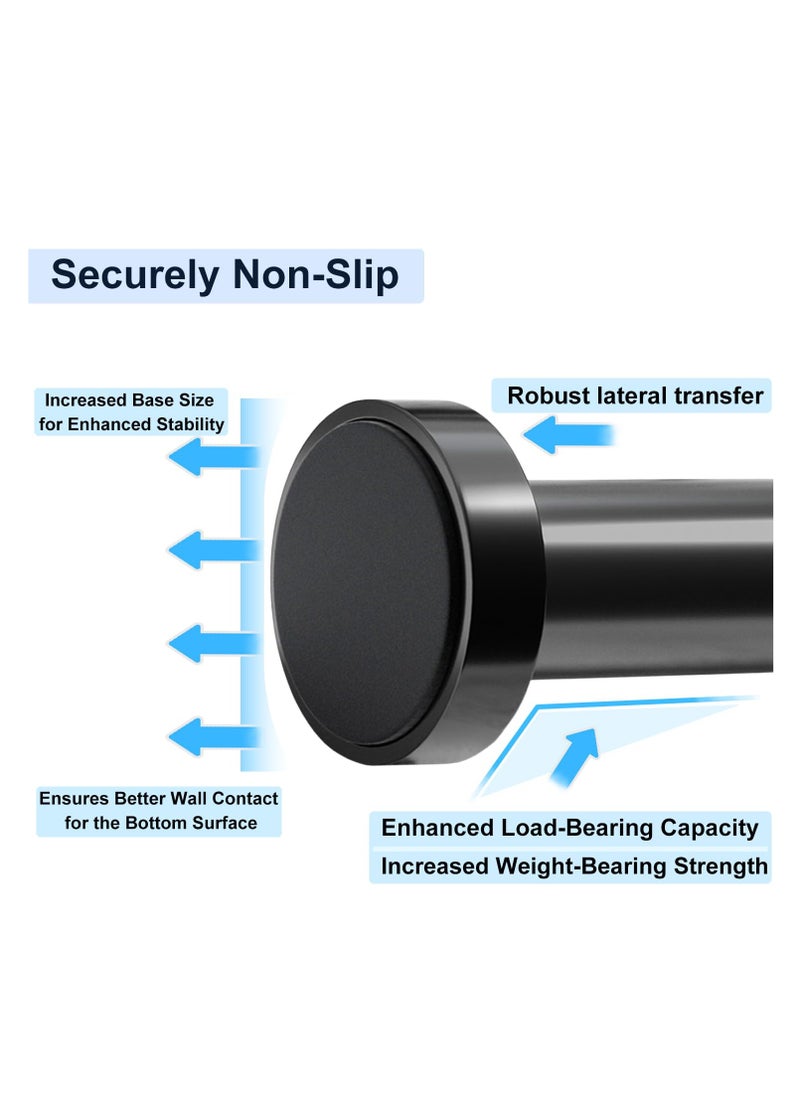 Excefore - Tension Curtain Rod, 28-43 inch for windows or bathroom, No drilling black shower tension rod, Window Curtain Rod No Rust and Non Slip, Black, Classic Finial - Image 1