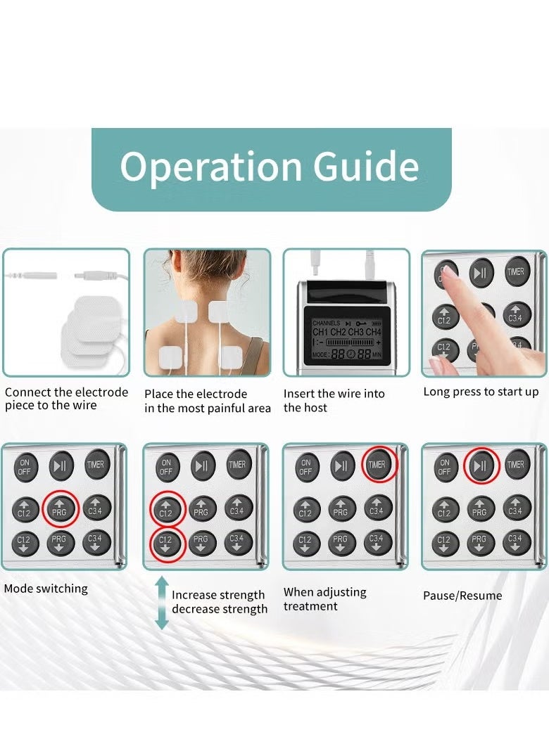 TENS Low Frequency Pulser Physiotherapy Device - Muscle Stimulator + Back Pain Relief and Management (Includes Electrode Pads)