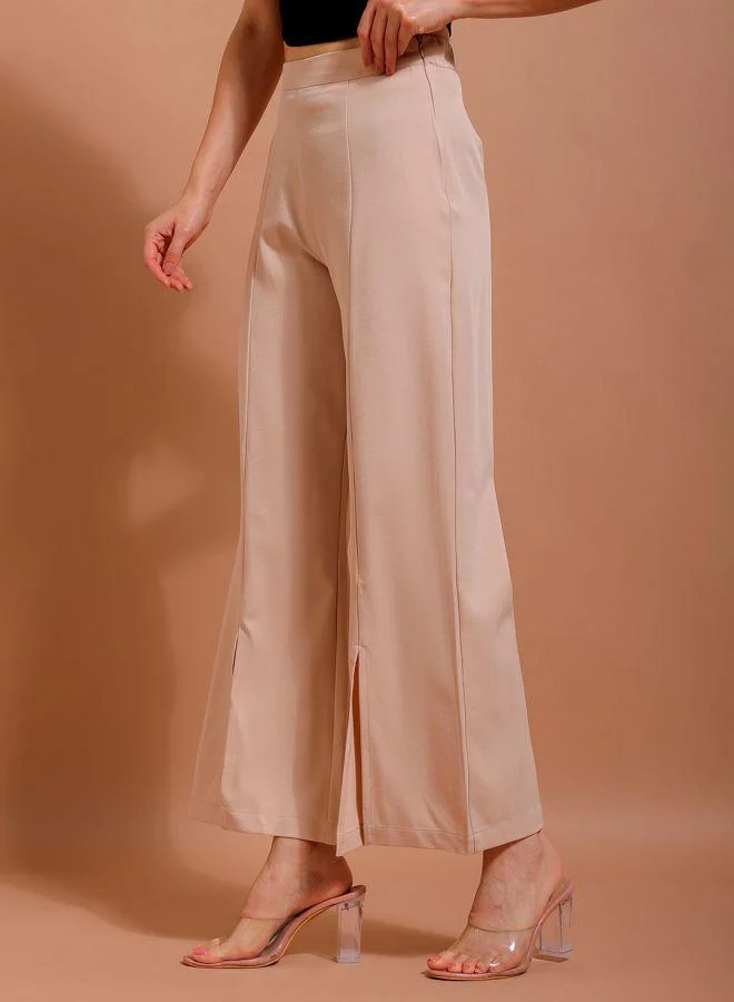 Freehand  Women Flared Solid Mid-Rise Pants for Women | Best Price UAE