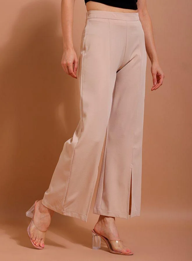 Freehand  Women Flared Solid Mid-Rise Pants for Women | Best Price UAE