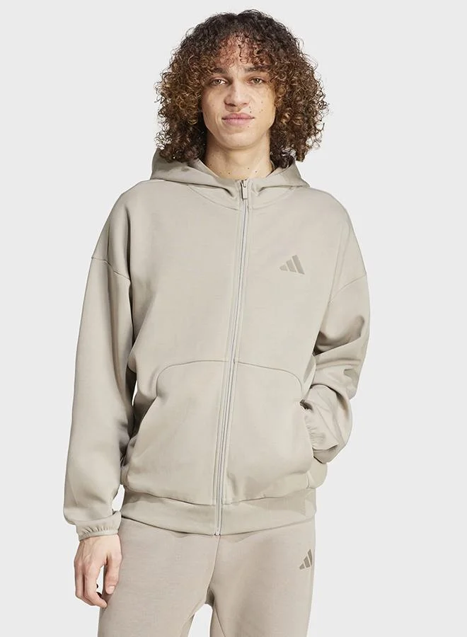 Adidas Future Icons Small Logo Full-Zip Hoodie