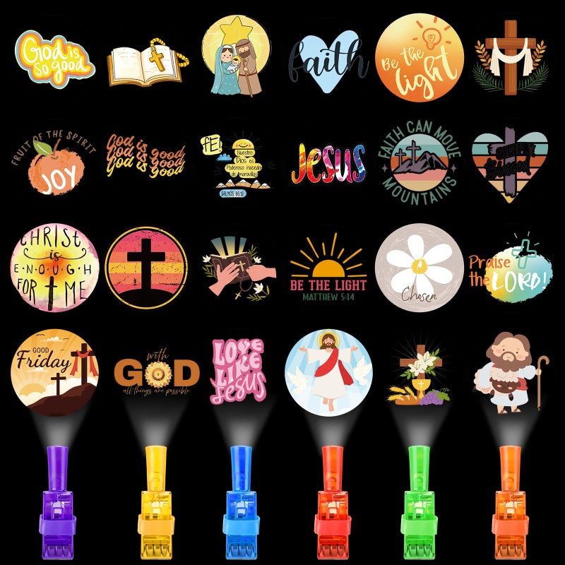 Tuanse 24 Pcs Jesus Christian Finger Lights Gifts Bulk for Kids Easter Religious Glow in The Dark Finger Lights Religious Birthday Party Favors Supplies Jesus Church Sunday School Gifts - Image 3