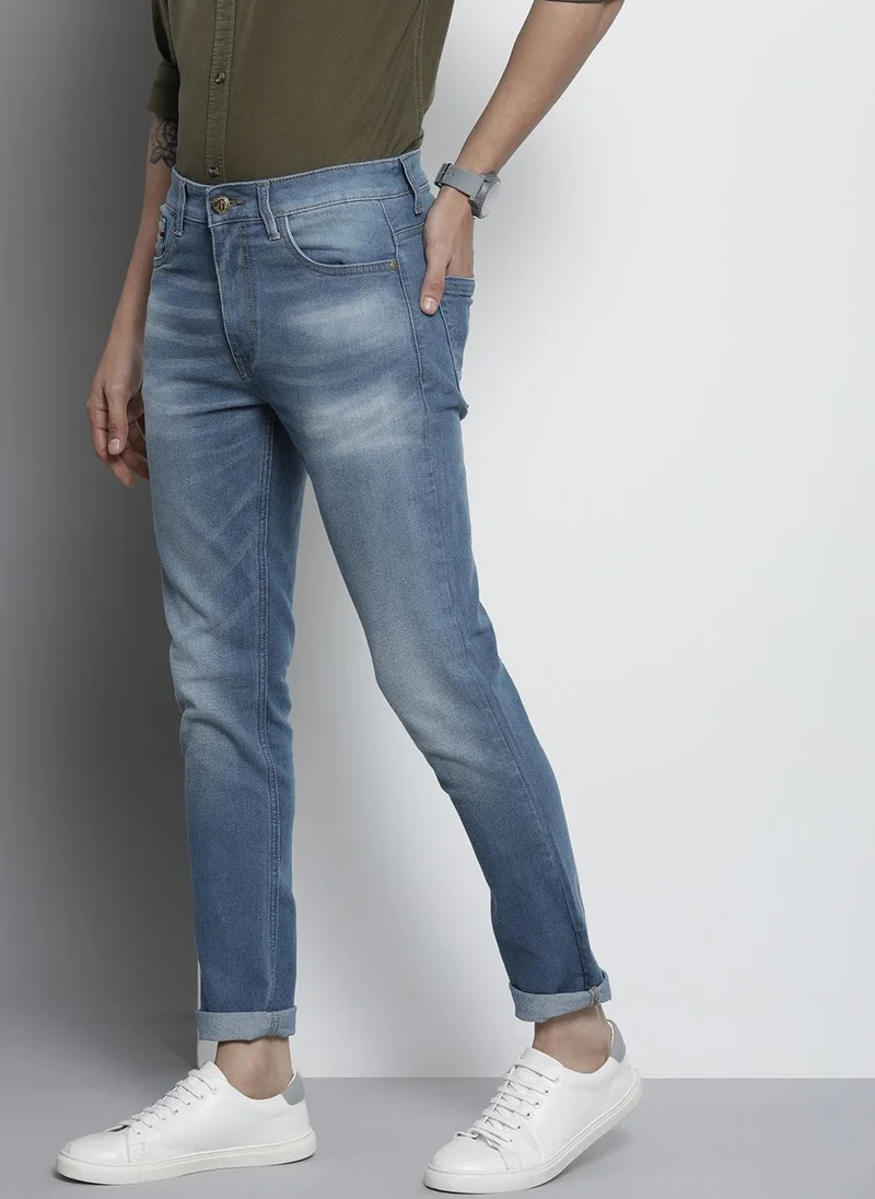 ذا انديان كراج كو Men Regular Fit Placement Print Mid-Rise Stretchable Jeans