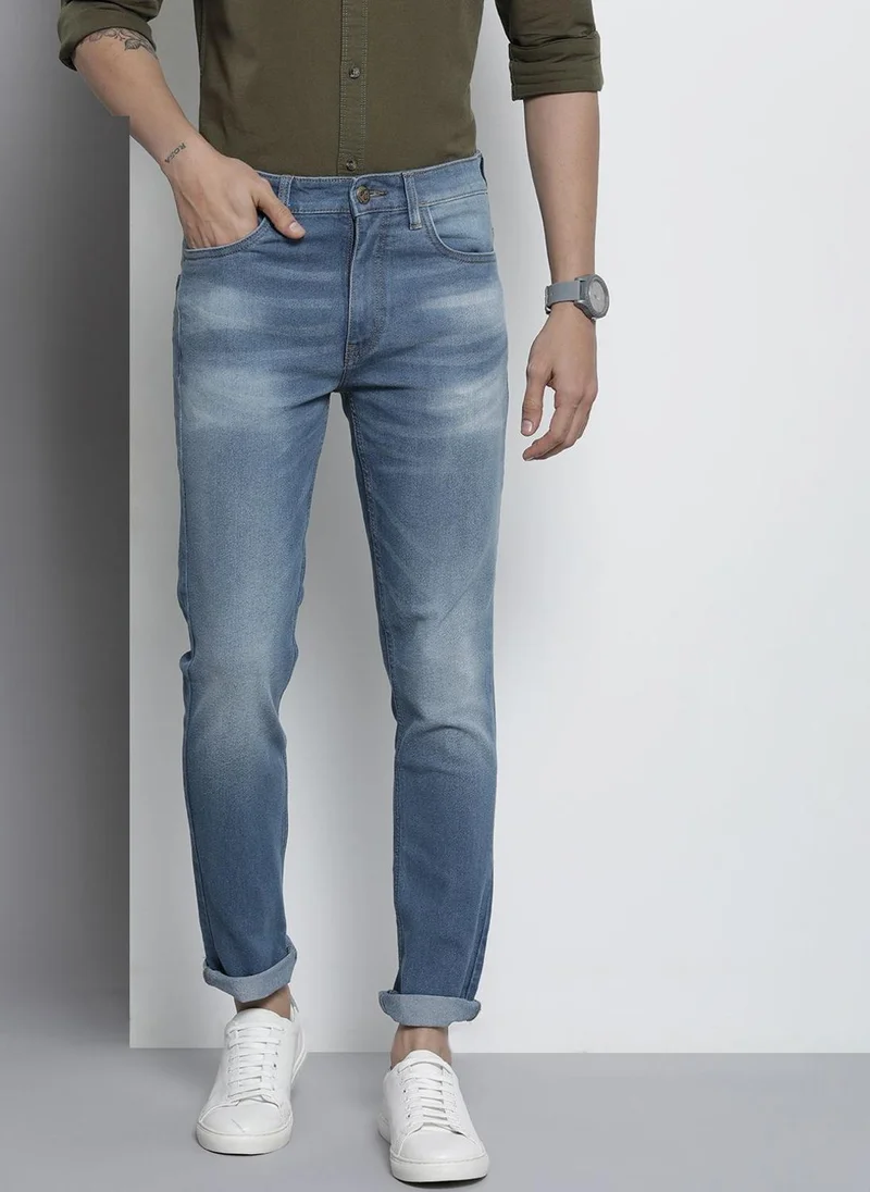 Men Regular Fit Placement Print Mid-Rise Stretchable Jeans