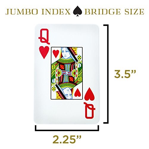 Copag 1546 Design 100% Plastic Playing Cards, Bridge Size (Narrow) Green/Burgundy (Jumbo Index, 1 Set) - Image 5