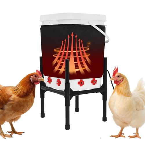 Vevitts Heated Chicken Waterer 5 Gallon with Stand – 20L Chicken Heated Poultry Waterer, 8 Freeze-Proof Nipples with 4 Extras, Chicken Water Heater for Winter, Easy Clean Anti-Tip Design - Image 1