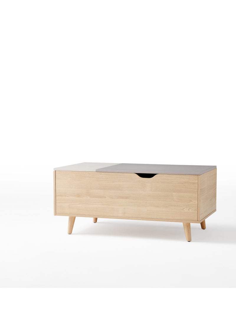 LINCY - 3-in-1 Coffee Table with Sturdy Desk Function, 1 Drawer and Storage Compartment, 98.4L x 54.2W x 43.9H cm