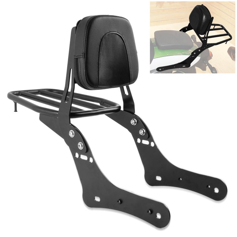 Rear Motorcycle Passenger Backrest PSLER Powersports Seats Sissy Bars Detachable Rear Passenger Backrest with Luggage Rack Cargo Support for Vulcan VN650 EN650 S650 2015 2019 2020 2021 2022 2023 2024
