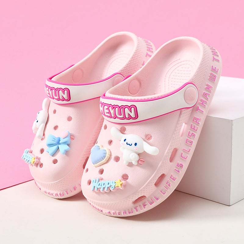 Girls'' Croc Shoes Children''s Sandals Summer New Soft Sole Big Children''s Baby Girls'' Slippers Outerwear Beach Shoes - Image 3