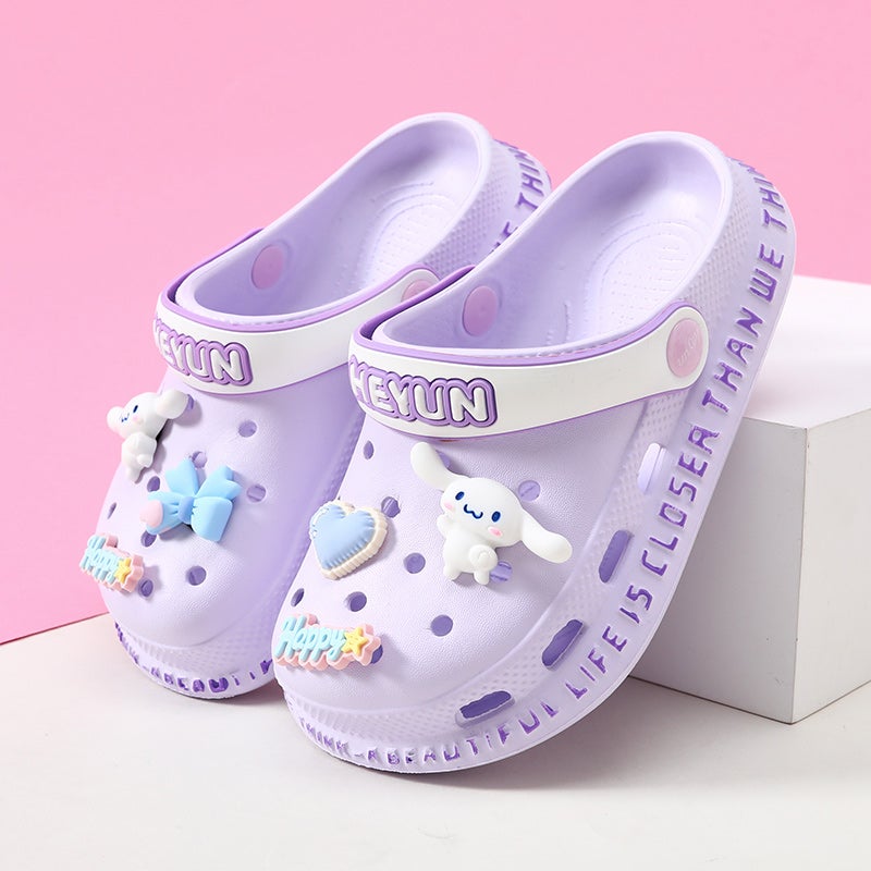 Girls'' Croc Shoes Children''s Sandals Summer New Soft Sole Big Children''s Baby Girls'' Slippers Outerwear Beach Shoes - Image 2