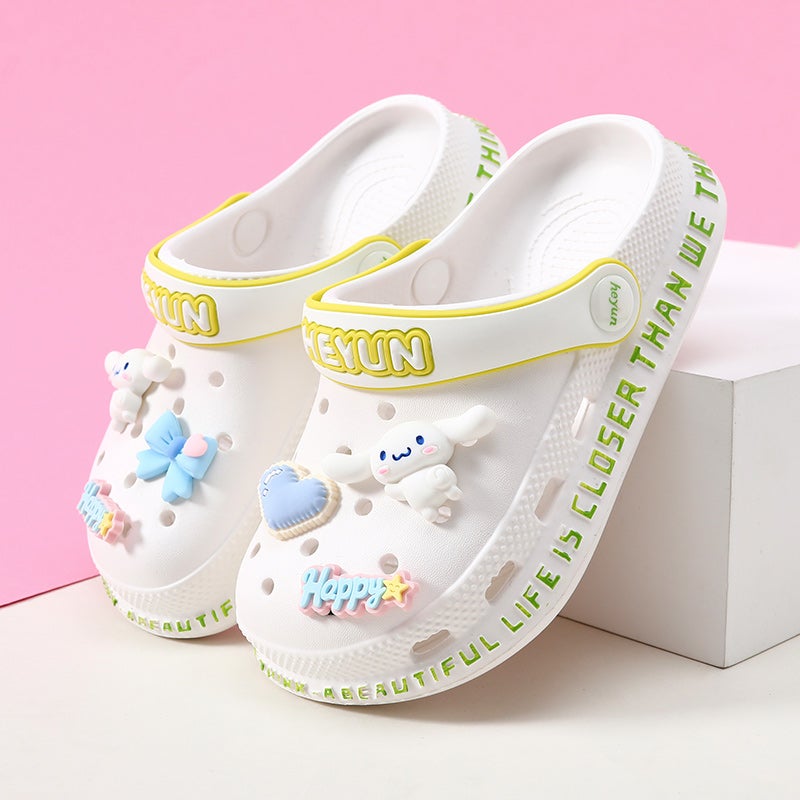 Girls'' Croc Shoes Children''s Sandals Summer New Soft Sole Big Children''s Baby Girls'' Slippers Outerwear Beach Shoes - Image 4