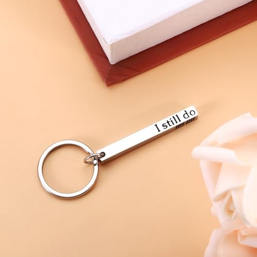 KINMES 10th Anniversary Tin Gifts - 10 Year Tin Anniversary Wedding Gifts for Husband Wife Boyfriend Girlfriend I Still Do Keychain for Him Her Married Couples - Image 3