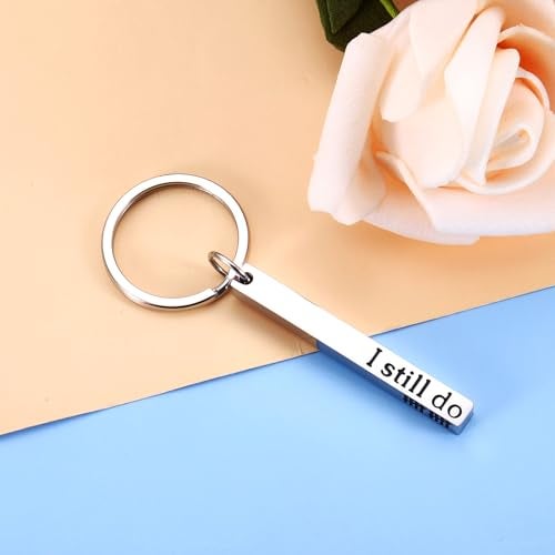 KINMES 10th Anniversary Tin Gifts - 10 Year Tin Anniversary Wedding Gifts for Husband Wife Boyfriend Girlfriend I Still Do Keychain for Him Her Married Couples - Image 2