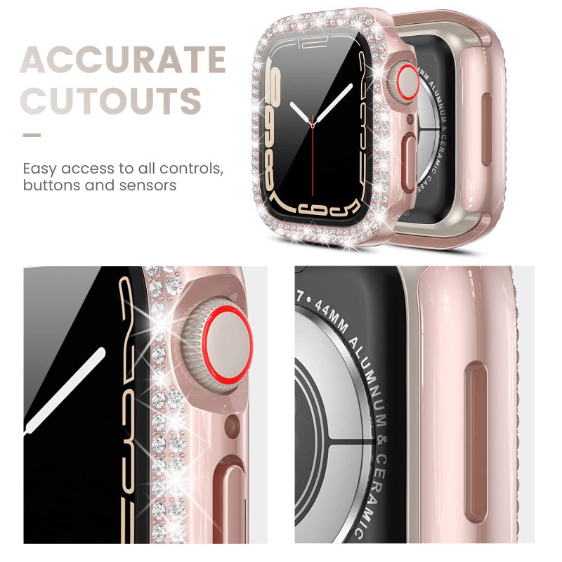 Tensea [3pcs for Apple Watch Screen Protector Case 40mm SE 3/SE 2rd Generation/SE/Series 6/5/4 Accessories, iWatch Diamond Bumper Case with Tempered Glass, Protective Bling Face Cover Women, 40 mm - Image 5