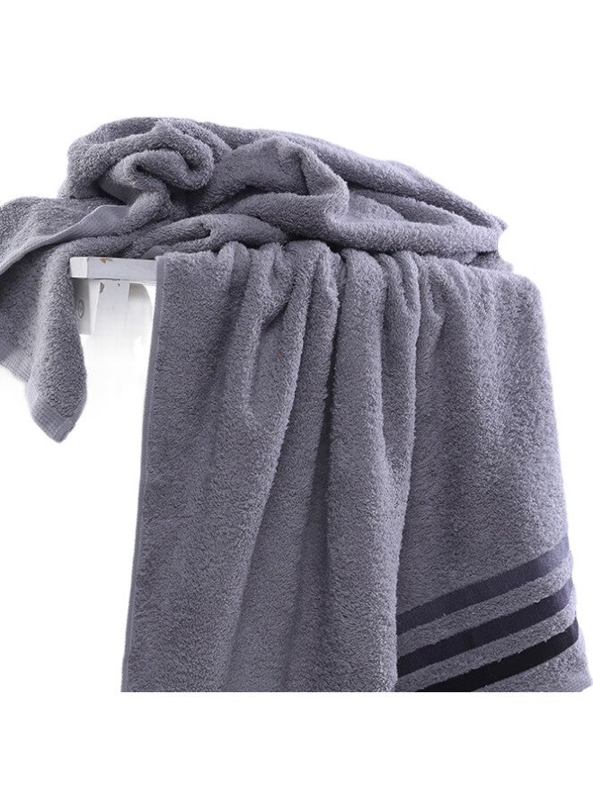 Grace Bath Towel, Class A Antibacterial Pure Cotton, Adult Thickened Absorbent Quick-Drying Large Bath Towel, 140*70/380G, Gray - Image 1