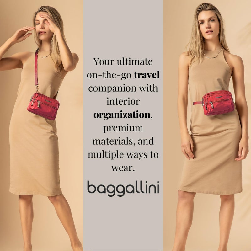 Baggallini womens Triple Zip Bagg Convertible Cross Body, Apple, One Size US - Image 3