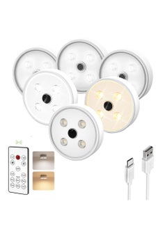 EZVALO EZVALO Under Cabinet Lights 1200mAh Rechargeable Under Cabinet Lights, Dimmable Under Counter Lights for Kitchen and Closet (6 Pack)  - Image 1