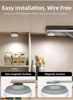 EZVALO EZVALO Under Cabinet Lights 1200mAh Rechargeable Under Cabinet Lights, Dimmable Under Counter Lights for Kitchen and Closet (6 Pack)  - Image 5