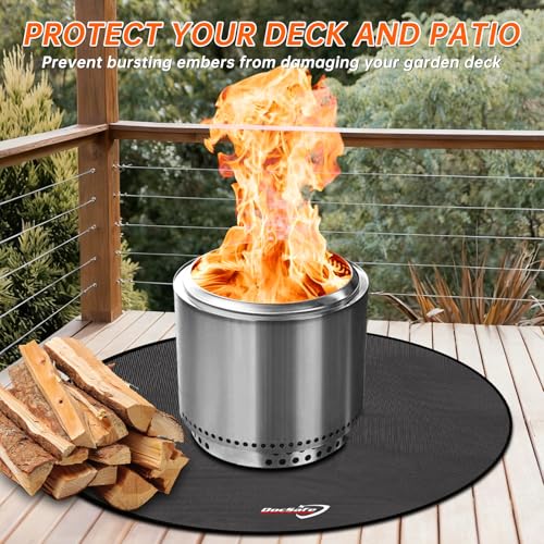 DocSafe 42" Fire Pit Mat for Solo Stove Bonfire,4 Layers Double-Sided Fireproof Under Grill Mat Protector for Deck,Patio,Round BBQ Mat Indoor Fireplace Pad for Solo Stove Accessories,Easy to Clean - Image 2