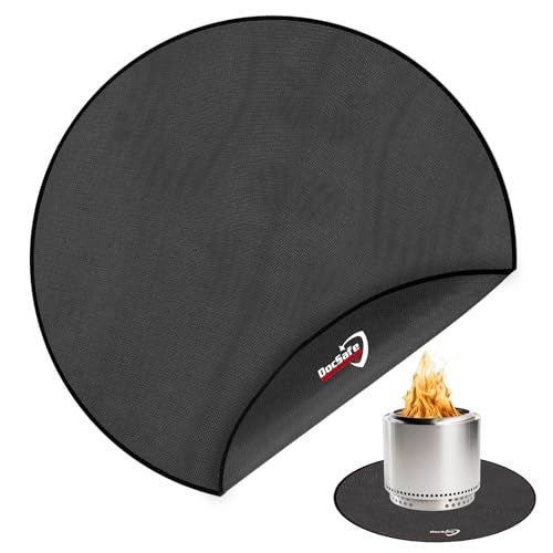 DocSafe 42" Fire Pit Mat for Solo Stove Bonfire,4 Layers Double-Sided Fireproof Under Grill Mat Protector for Deck,Patio,Round BBQ Mat Indoor Fireplace Pad for Solo Stove Accessories,Easy to Clean - Image 1