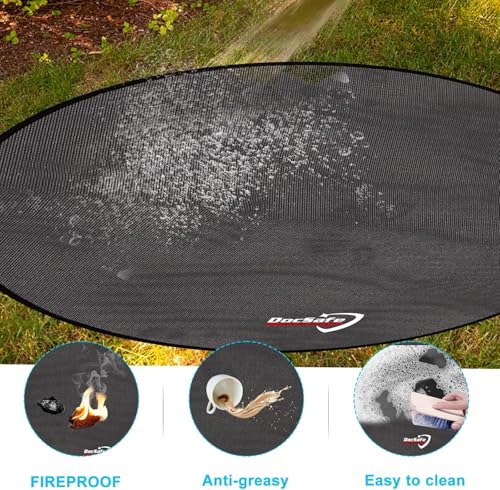 DocSafe 42" Fire Pit Mat for Solo Stove Bonfire,4 Layers Double-Sided Fireproof Under Grill Mat Protector for Deck,Patio,Round BBQ Mat Indoor Fireplace Pad for Solo Stove Accessories,Easy to Clean - Image 5
