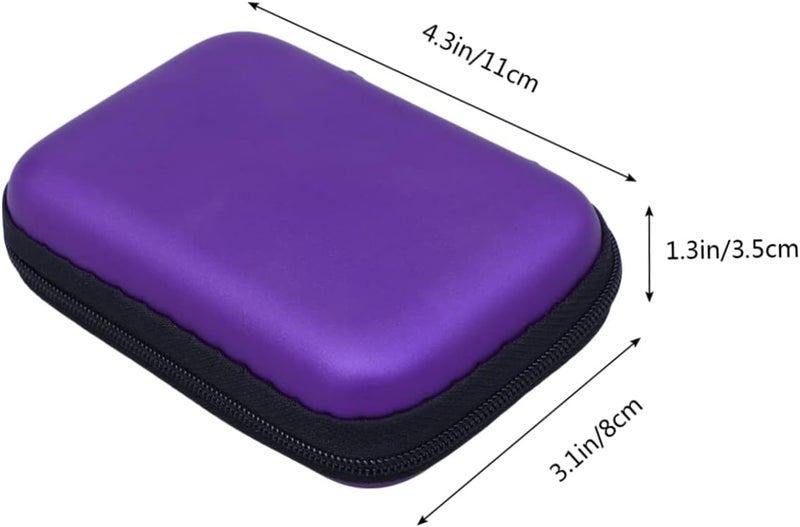 EVA Earphone Storage Bag Large Travel Pouch Organizer for USB Charging Cables and Small Electronics Purple Aging Protective Case - Image 2