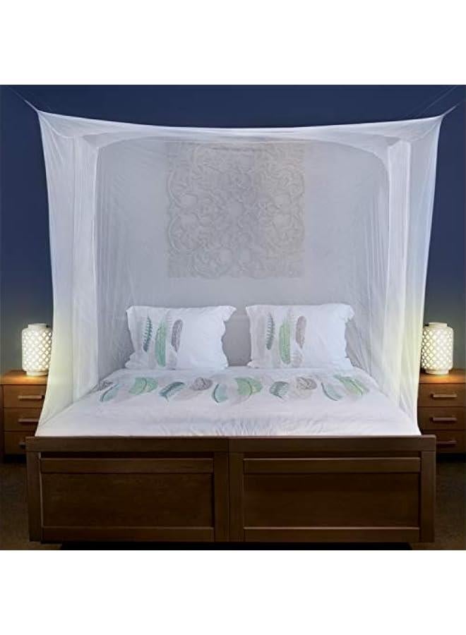 Arabest Mosquito Net for Single to King-Sized Beds – 2 Side Openings & 6 Hanging Loops – Decorative Rectangular Shape for Home & Travel – Bed Canopy Hanging Kit & Carrying Bag Included - Image 1