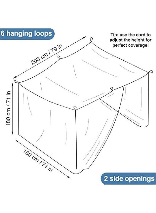 Arabest Mosquito Net for Single to King-Sized Beds – 2 Side Openings & 6 Hanging Loops – Decorative Rectangular Shape for Home & Travel – Bed Canopy Hanging Kit & Carrying Bag Included - Image 4
