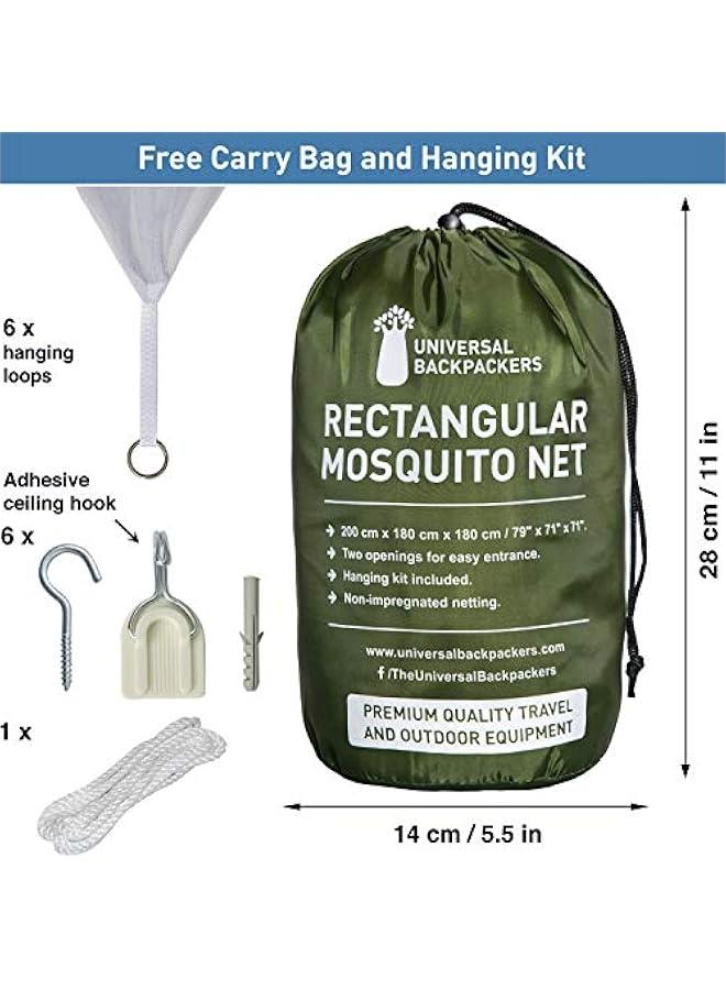 Arabest Mosquito Net for Single to King-Sized Beds – 2 Side Openings & 6 Hanging Loops – Decorative Rectangular Shape for Home & Travel – Bed Canopy Hanging Kit & Carrying Bag Included - Image 5