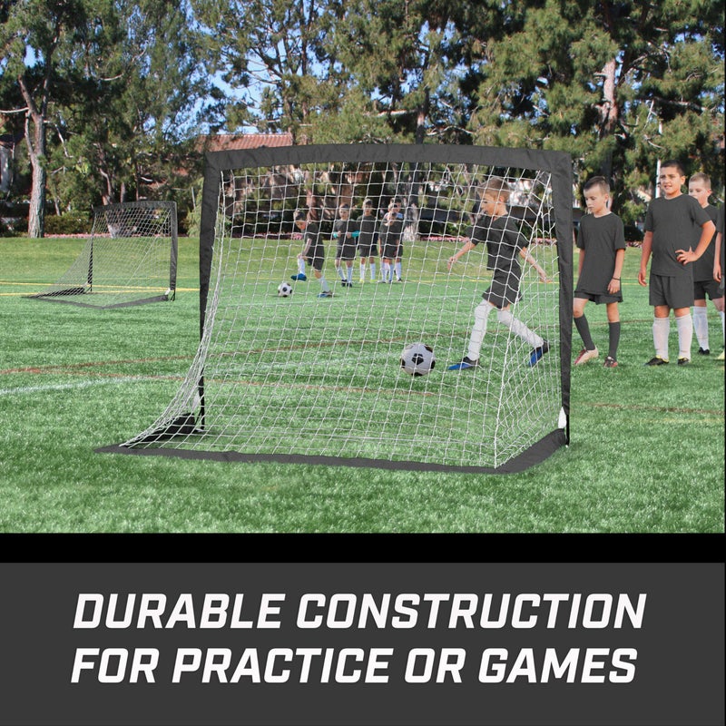 GoSports Team Tone 4 ft x 3 ft Portable Soccer Goals for Kids - Set of 2 Pop Up Nets for Backyard - Black - Image 3