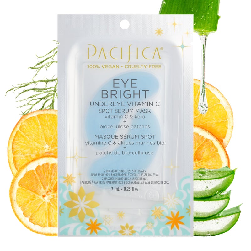 Pacifica Undereye Spot Serum Mask â€“ Bright Eye Vitamin C Mask for Dark Circles & Hydration, Brightening Under Eye Treatment, Vegan & Cruelty-Free, 1 Pack - Image 1