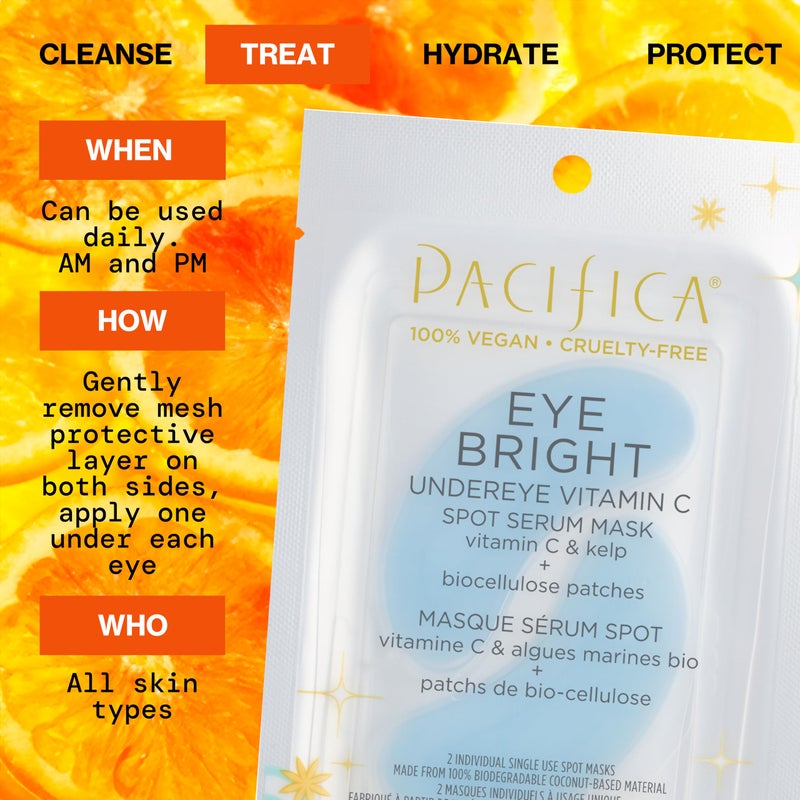 Pacifica Undereye Spot Serum Mask â€“ Bright Eye Vitamin C Mask for Dark Circles & Hydration, Brightening Under Eye Treatment, Vegan & Cruelty-Free, 1 Pack - Image 3