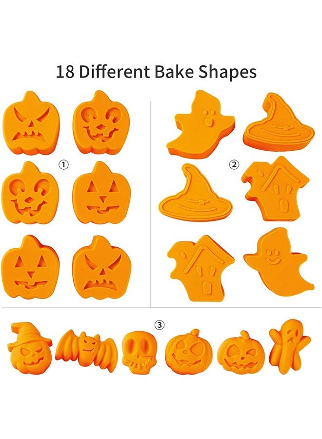 Silicone Mold, 3PCS Silicone Baking Molds, Nonstick Silicone Cake Molds, Muffin Mold with Pumpkin Molds, Evil, Skull, Ghost, Perfect to Make Ice Cube, Chocolate, Cupcakes Mold - Image 4