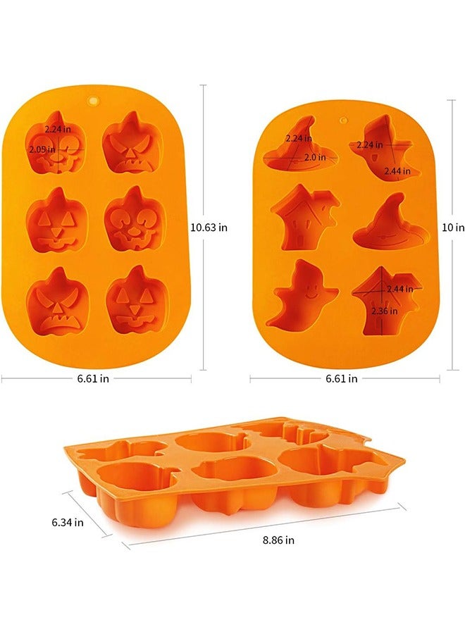 Silicone Mold, 3PCS Silicone Baking Molds, Nonstick Silicone Cake Molds, Muffin Mold with Pumpkin Molds, Evil, Skull, Ghost, Perfect to Make Ice Cube, Chocolate, Cupcakes Mold - Image 5