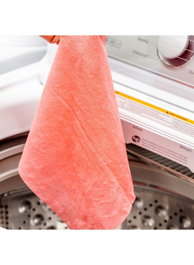 Restaurantware RW Clean 23.6 x 11.8 Inch Reusable Cleaning Cloths, 100 Wipes All-Purpose Dish Wipes- Durable, Machine-Washable, Red Viscose Disposable Cloths, Pre-Cut, Rectangle, Restaurantware  - Image 3