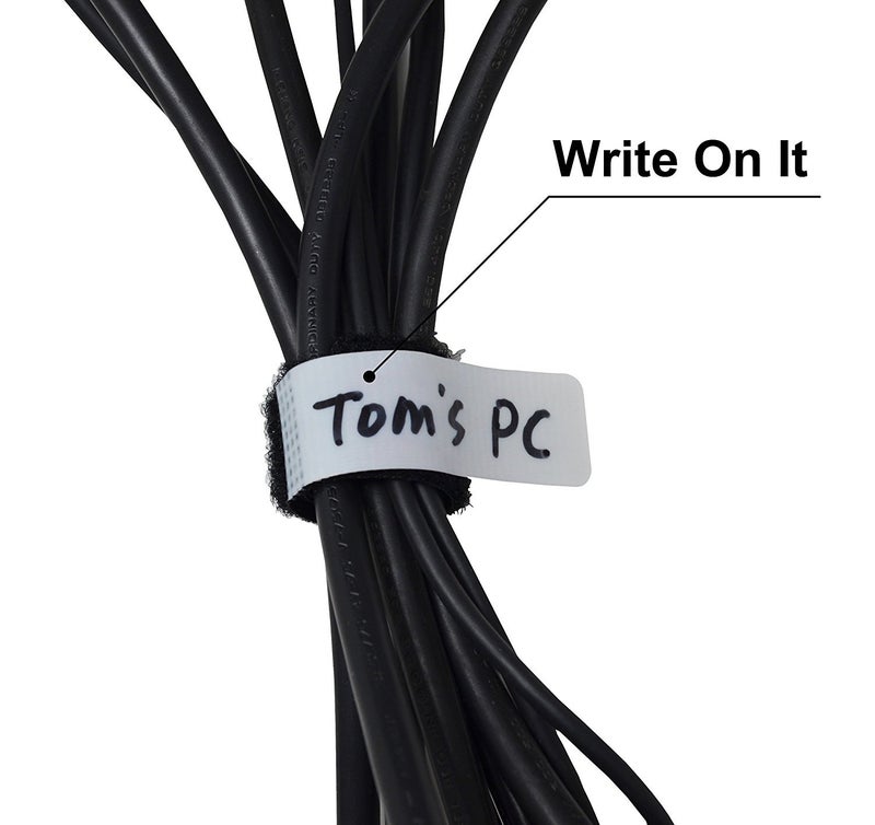 Mr-Label Unique Writable Cable Ties - Reusable Fastening Cable Straps - Identify Quickly Cable Labels - for Cord Management (20 Pcs Fastener) - Image 3