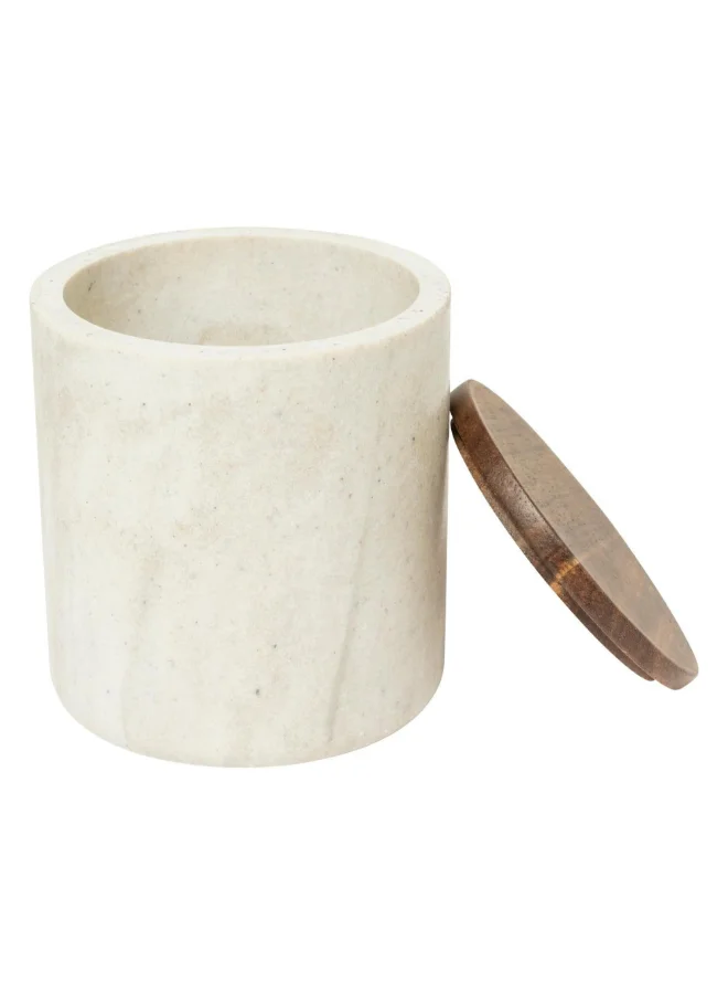 Five Simply Smart Como Marble Effect Round Cotton Pot Beige and Brown 11 x 10 x 10 cm 200157A
