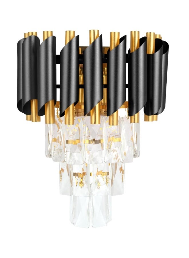 ALMIFTAH Modern Luxury Black and Gold Crystal Wall Lamp – Elegant LED Wall Sconce Light Fixture for Bedroom, Living Room, Hallway, and Hotel Décor – Contemporary Decorative Indoor Lighting - Image 1